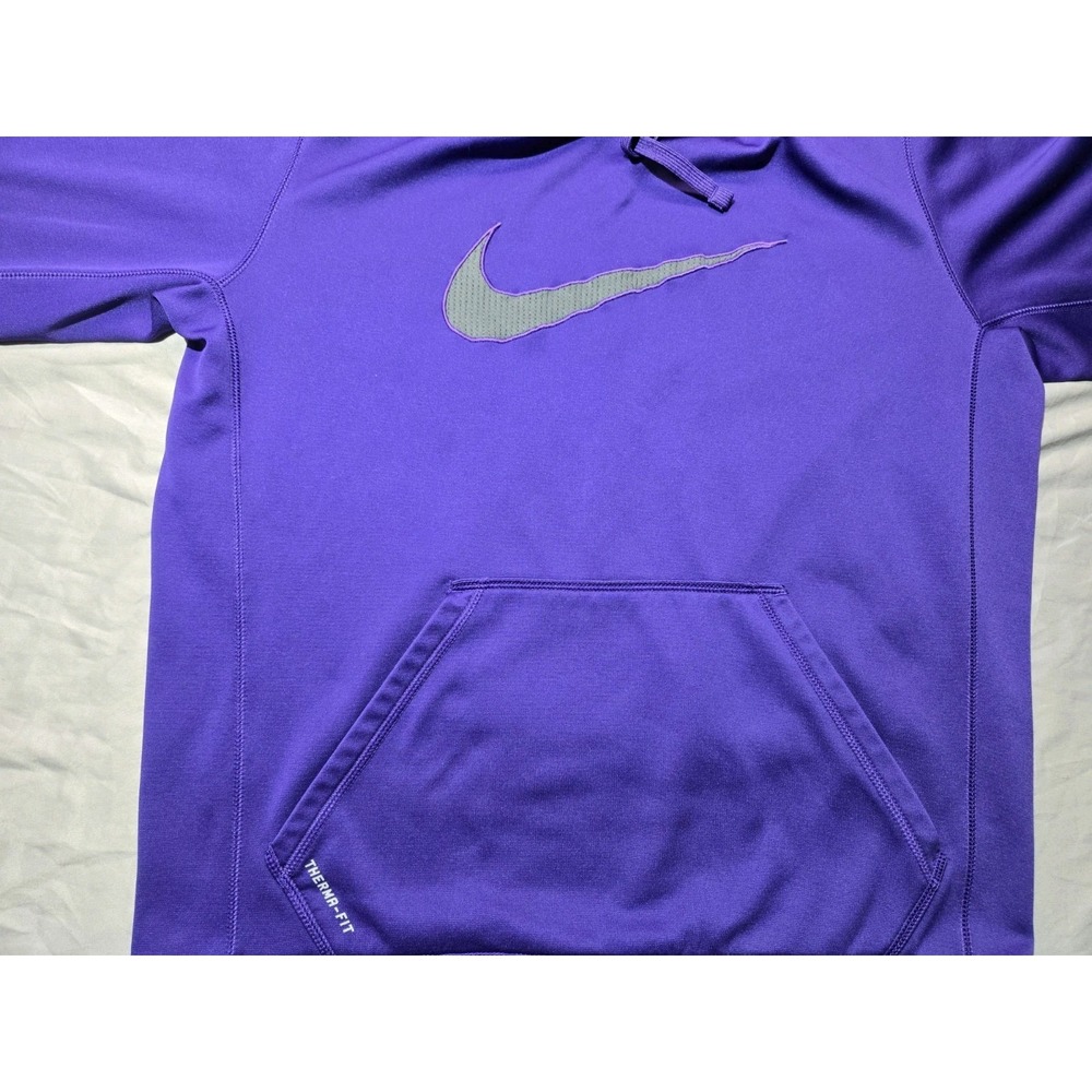 Nike Therma-FIT Purple and Gray Large Swoosh Pullover Hoodie Size Large Athletic - Picture 3 of 13